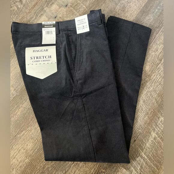 Haggar Classic-Fit Expandable Waistband Corduroy Straight Leg Pants-Size 32x32 - Picture 1 of 7